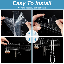 Прозрачные акриловые настенные подставки для ожерелья NDIS-WH0006-18