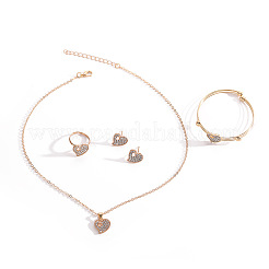 Комплект из ожерелья с подвеской из сплава и кристаллов горного хрусталя&nbsp;FS-WG56C82-02