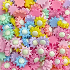 Мультяшные непрозрачные кабошоны из смолы&nbsp;RESI-C039-02D