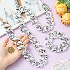 2 шт. 2 стиля акриловые кубинские цепочки ожерелья и браслеты комплекты украшений&nbsp;SJEW-SP0001-01P