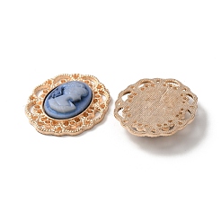 Непрозрачная смола овальные камеи кабошоны из сплава FIND-WH0126-120KCG