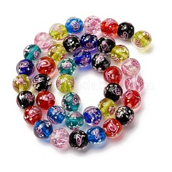 Светящиеся бусины ручной работы из искусственного песка в технике лэмпворк LAMP-B028-03R-10mm