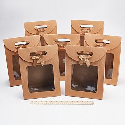 Прямоугольные подарочные пакеты из крафт-бумаги ABAG-WH0038-26B