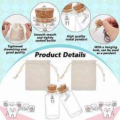 Прозрачное стекло мой первый локон и мой первый зуб книга памятная бутылка&nbsp;AJEW-FG00016