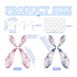 Набор для самостоятельного изготовления подвесных сережек-крыльев из прозрачной смолы&nbsp;DIY-TA0010-23