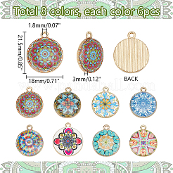 48шт 8 цвета подвески из сплава с принтом FIND-PH0021-12