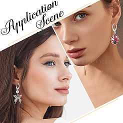 1 пара серег с защелкой из стерлингового серебра 925 пробы&nbsp;STER-BBC0006-33