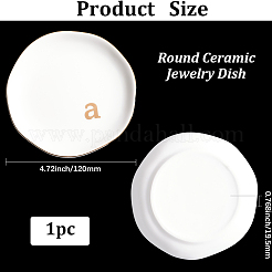 Круглая керамическая тарелка для украшений AJEW-WH20067-023A