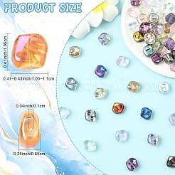 100шт. набор из 10-х цветных стеклянных бусин с гальваническим покрытием&nbsp;EGLA-YW0005-56A