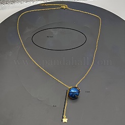 Ожерелья из нержавеющей стали с подвеской «Голубая планета» для повседневной носки и вечеринок QY7918