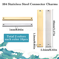 20 шт. 2-х цветные подвески-соединители из нержавеющей стали 304&nbsp;STAS-SC0008-99