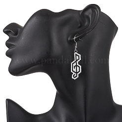 Серьги-подвески в виде музыкальных нот из стеклянных бусин&nbsp;EJEW-MZ00621