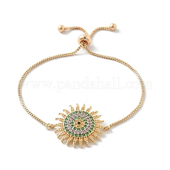 Браслеты-слайдеры из бронзы с микропаве из кубического циркония KK-R217-49G-02