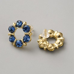 Комплект из ожерелья и серег-гвоздиков из сплава «венок» со стразами&nbsp;SJEW-WH0009-08B