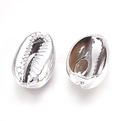 Бусины из ракушек с гальваническим покрытием&nbsp;BSHE-O017-13P-WH