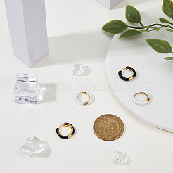 2 пара 2-цветных двухцветных массивных серег-колец из нержавеющей стали 304 с эмалью для женщин&nbsp;EJEW-DC0001-38A