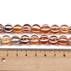 Нити полосатых бусин из натурального тибетского агата G-NH0037-B02-02A