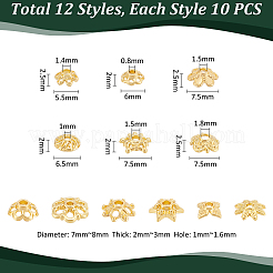 120 шт. 12 стиля колпачков для бусин из сплава в виде цветка&nbsp;FIND-UN0015-76