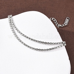 Браслеты-цепочки из нержавеющей стали 304 со стразами&nbsp;BJEW-P376-01P