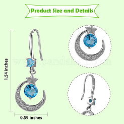 Серьги-подвески с полумесяцем и звездой&nbsp;JE911A