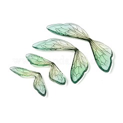 3 шт. прозрачных кабошонов из эпоксидной смолы в виде крыльев бабочки&nbsp;RESI-N045-10