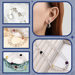 85 шт. 4 вида натуральных кварцевых сферических бусин G-NB0006-12