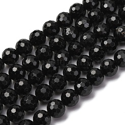 Натуральный черный турмалин бисер нитей&nbsp;G-S345-8mm-002