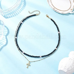 Двухслойные подвески-цепочки из нержавеющей стали 304 NJEW-JN05510-01