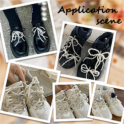 2 пирс бант пластиковый искусственный жемчуг подвески для обуви DIY-SP0002-84A