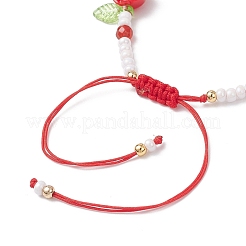 Браслеты из стеклянных бусин и плетеных бусин из смолы для женщин&nbsp;BJEW-MZ00237-03