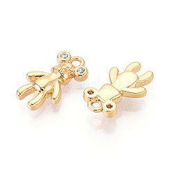 Латунные микропаве прозрачные подвески с фианитом KK-T078-02G-06