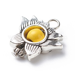 Антикварная посеребренные легкосплавные синтетические бирюзовые подвески PALLOY-JF01874-01