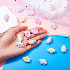 18 шт. 6-цветные непрозрачные акриловые бусины с УФ-покрытием&nbsp;OACR-TA0003-27