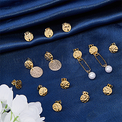 40 шт. 201 нержавеющая сталь плоская круглая фурнитура для сережек-гвоздиков STAS-DC0016-47