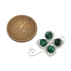 Подвески из натурального изумруда в виде клевера PALLOY-JF02945-03