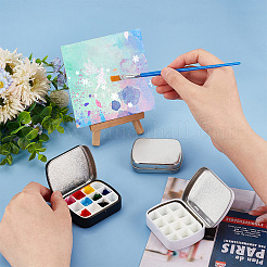 3 набор из 3-х цветных железных баночек для хранения акварельных красок и лака для ногтей&nbsp;AJEW-PH0011-08-WH