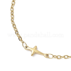 Браслеты из нержавеющей стали 304 с перекрестными связями для женщин BJEW-JB12360-02