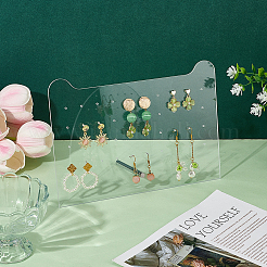 Прозрачная акриловая наклонная полка для хранения сережек EDIS-WH0001-04D