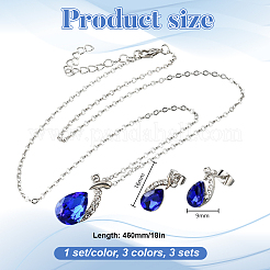 3 комплект из 3-цветного сплава со стразами SJEW-GO0001-09