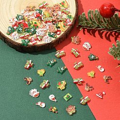 100 шт. кабошонов из непрозрачной смолы с рождественской тематикой&nbsp;CRES-YW0002-56