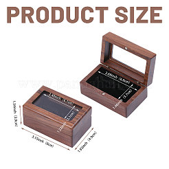 Прямоугольные коробки для хранения запонок из орехового дерева&nbsp;CON-WH0100-03