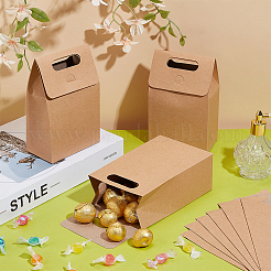 Прямоугольные подарочные пакеты из крафт-бумаги с дырочной ручкой CON-WH0088-84