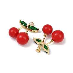 Латунь микропаве фианиты с подвесками из эмали&nbsp;KK-Z119-04G