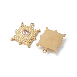 Подвески из нержавеющей стали 304 со стразами светло-розового цвета&nbsp;STAS-Z122-52G