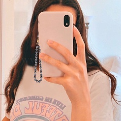 Ремешки для мобильных телефонов из немагнитного синтетического гематита и нержавеющей стали 304 с круглыми бусинами&nbsp;HJEW-SW00043-01