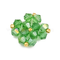 5 шт. прозрачные стеклянные бусины зеленого цвета PALLOY-JF04465-02