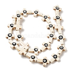 Нити синтетических бирюзовых эмалевых бусин G-P507-19A