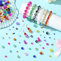 400 шт. 4 вида стеклянных бусин с эффектом кракле CCG-YW0001-20A