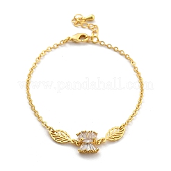 Латунные браслеты с микропаве из чистого кубического циркония BJEW-U020-12G