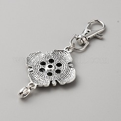 Изготовление брелка на кнопке со стразами из сплава&nbsp;FIND-WH0417-95A